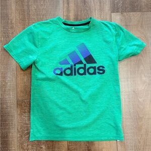 adidas Green Tee with Blue Logo
